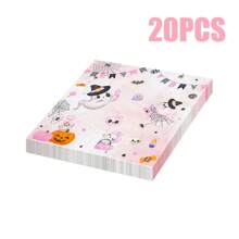 100/60/20 Stücke 13 x 13 Zoll süße Einwegservietten mit Halloween-Muster mit Spinnennetzen, Fledermäusen, Kürbishexen und anderen Mustern, dekorative Servietten für Feiertagstreffen und Halloween-Mottopartys