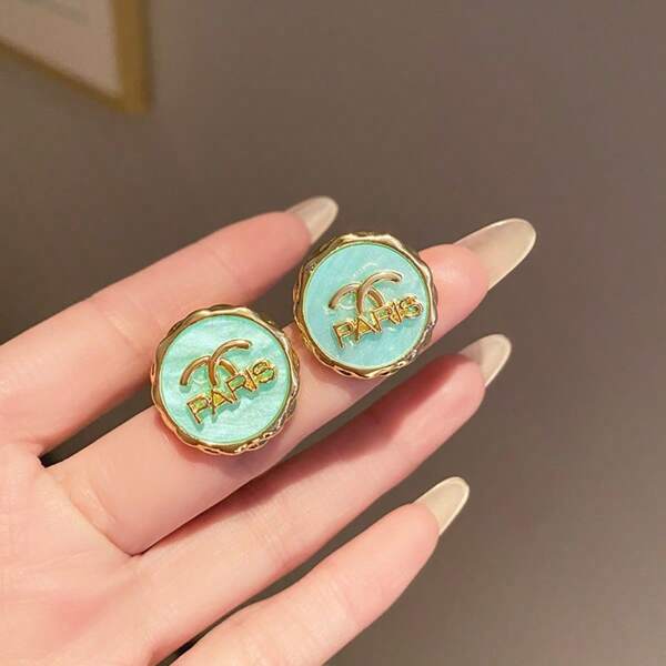 1 pieza Pendientes mini malist estilo letra - Diseño único , lujo discreto para mujeres