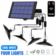 LED Hof-Pendelleuchte mit Fernbedienung, Solar Panel, wasserdicht, Dämmerungs-Sensor, Auto An/Aus, für Außen, Garten, Haus, Terrasse, Straßenbeleuchtung, Aufladen durch Sonnenlicht, für Scheune, Wand, Hängen, Schuppen, Flutlicht, tragbar, Camping, Zelt, Teich, Fischen, Park, Weg, Nachtsicherheit, Notbeleuchtung, 1/2/3/4 Leuchten, Kalt-/Warmweiß