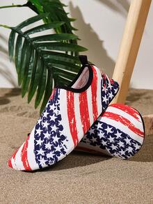 1 双成人男女通用运动水鞋，速干，防滑，软底，适合海滩、游泳、潜水、浮潜 - 紅藍 - 查看 4