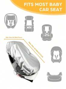 1 pieza Cubierta de parasol para silla de coche para bebé, nuevo modelo de protector de asiento de seguridad, sombreado bloqueador de sol e insolación de lámina de aluminio, fácil de plegar y almacenar, adecuado para bebés y niños. Artículos esenciales para bebés, equipo de viaje para bebés, accesorios para silla de coche para bebés, ideal para el verano, suministros de viaje para bebés, favorito de los bebés (estilo aleatorio)