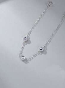 1 pulseira simples de prata esterlina 925 com cristal de zircônia e olho do diabo, presente feminino para o dia a dia/viagem/encontro