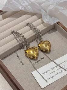 2 件心形串珠锆石流苏耳环，轻盈奢华的金属合金，多色时尚耳钉，适合约会、派对、舞会、活动和日常佩戴 - 彩色 - 查看 6