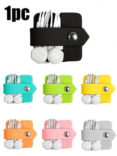 Reusable Silicone Magnetic Cable Ties, Pu Leather Data Winding Wires, Data Cable Ear Storage Buckles, Suitable For Home/Office Wire Packages, Cable Organizers, Magnetic Cable Brackets