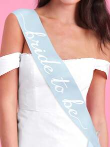 To-Be-Bride Ribbons | Blue Accessories For Single Ladies, Bridal Party Accessories, Bachelorette Party Decorations, Bridesmaid Gifts, Engagement Party Supplies - Blue - View 1