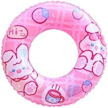 1 Pc Inflatable PVC Swimming Ring - Pink Rabbit, Teddy Bear, Bunny, Cartoon, Pool Float, Suitable For Summer Party, Wedding, Beach Photo Shooting - Great For Family Fun, Inflatable Pool Accessories