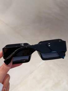 1 pièce Lunettes de mode rétro style preppy pour femmes, monture rectangulaire, forme carrée, idéal pour la rentrée scolaire