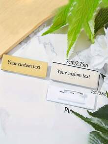 1pc Customized Engraved Magnetic Stainless Steel Name Tag Card Holder Badge For Office School Enterprise - Multicolor - View 5