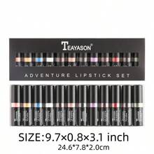 TEAYASON 12pcs Lipstick & Lip Gloss Set, Holiday Black Vampire Cosplay Lipstick, Moisturizing, Natural, Non-Smudging Lip Makeup, Halloween & Holiday Gift Set - XQ15 - View 7