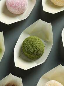 50/100 piezas de bandejas de barco de madera desechables, mini barcos de comida, bandejas de hoja de plato frío para sushi, bolas de tentáculo japonés, alas de pollo frito, tazones de madera para donas, cajas para llevar sashimi, platos para tartas de cumpleaños, adecuado para catering/uso familiar/camping/fiestas