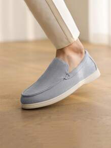 Men's Loafers, New Summer Non-Slip Wear-Resistant Flat Comfortable Slip-On Shoes For Men, Outdoor Casual Driving Shoes, Big Size Breathable Canvas Boat Shoes, Fashion Lightweight Luxury Deodorizing Canvas Sneakers, Colorblock Casual Straw Bottom Slouchy Shoes, All Season