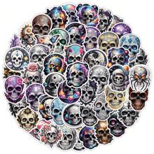 50 Stücke personalisierte Cartoon Totenkopf Graffiti Aufkleber, geeignet zum Dekorieren von Skateboards, Gepäck, Kühlschränken, iPads, Telefonen, Trinkbechern, Gitarren, Schränken, Wänden, Fotoalben, Tagebüchern, Autos, Helmen und anderen Alltagsgegenständen, geeignet für Erwachsene und Jugendliche, Schulmaterial, Rückkehr zur Schule