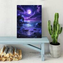 1pc [30*40cm/11.8*15.7in] 5D Acrylic Diamond Painting Kit, Night Landscape Pattern, Suitable For Adult Beginners DIY Mosaic Diamond Art, Full Drill Handmade DIY Diamond Painting, Applicable For Living Room, Bedroom, Office Wall Decoration Hanging Painting, Surprise Gift Art Home Decor For Family And Friends, Frameless