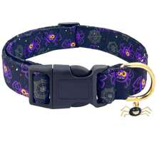 Collier pour chien d'Halloween, cadeau de fête pour animaux de compagnie avec pendentifs mignons, collier réglable de citrouille, araignée, fantôme, chauve-souris pour chien de petite, moyenne et grande taille, mâle et femelle