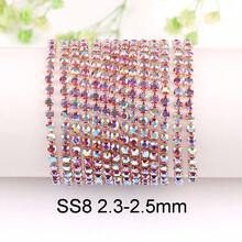 SS6-16, 2-4mm, 2 Yards/Pack, Crystal Rhinestone Chain, Champagne Gold Metal Base, Sewable & Glueable Cup Chain Decor, Sewing Glass Rhinestone Trim Ribbon, DIY Accessories, Suitable For Clothing, Crafts, Shoes, Bags, Mugs, Bottles, Cups, Phone Cases - Multicolor - View 28