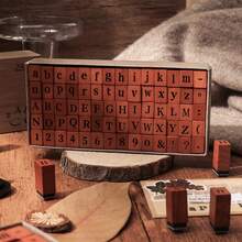 70 件/套精美木质印章，带大小写字母，创意信封、卡片、笔记本装饰木质印章，送给朋友的特别礼物 - 多 - 查看 2