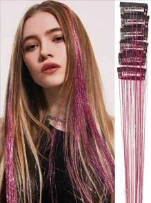 6pcs/Set Women Shiny Laser Tassel Hair Chain - Bride Bridesmaid Headpiece, Suitable For Party, Vacation, Gathering, Valentine's Day Date, Festival, Photo Shoot, Dance Performance, Wedding Decor[Valentine's Day & Mother's Day Gift] Head Jewelry Head Pieces Jewelry Hair Jewelry Hair Vine Chain