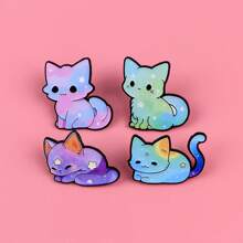 Süße Katze Emaille Anstecknadel Anstecker Abzeichen an Rucksack Damen Brosche Kleidung Geschenk Schmuck Mode Accessoires