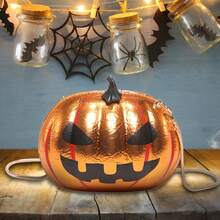 Women Halloween Handbag Novelty Shoulder Bag Pumpkin PU Leather Messenger Bag Crossbody Purse For Shopping Travel - 橘色 - 查看 9