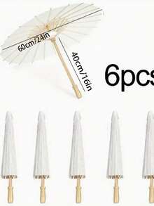 10pcs/6pcs/4pcs/1pc Multiple Specifications, Unfolded Into 30cm Diameter, 40cm Diameter /60cm Diameter/Festival Wedding Decoration And Accessory Paper Umbrellas - Handcrafted Traditional Bridal Umbrellas - Elegant Photo Props And Party Accessories, No Electricity Required - White - View 15