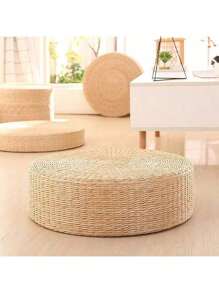 Cojín de meditación tejido de paja, esterilla de yoga extra gruesa Zafu como cojín de piso para ceremonia de té, meditación, oración, decoración del hogar