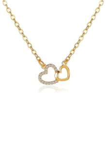 Collar colgante con entrelazado de corazón minimalista, joya de regalo para mujeres