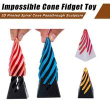 3 Packs Impossible Cone,3D Printed Spiral Cone Fidget Toy, Impossible Pyramid Passthrough Sculpture, Mini Vortex Illusion Fidget For Anxiety Relief, Holiday Gifts, Birthday Gifts, Easter Gift - Multicolor - View 7