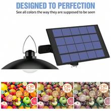 LED Hof-Pendelleuchte mit Fernbedienung, Solar Panel, wasserdicht, Dämmerungs-Sensor, Auto An/Aus, für Außen, Garten, Haus, Terrasse, Straßenbeleuchtung, Aufladen durch Sonnenlicht, für Scheune, Wand, Hängen, Schuppen, Flutlicht, tragbar, Camping, Zelt, Teich, Fischen, Park, Weg, Nachtsicherheit, Notbeleuchtung, 1/2/3/4 Leuchten, Kalt-/Warmweiß