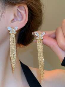 1 Pair Stainless Steel Exaggerated Gold Flower C-Shaped Hoop Earrings, Vintage Chic High-End Fashion Earrings For Women