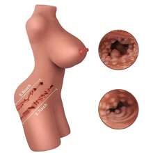 Lifelike 3-IN-1 Female Torso Sex Doll For Men Supple Skin Boobs & Realistic Vagina & Built-In Skeleton 3D Buttocks Male Masturbator Silicone Adult Pleasure Sextoy Pocket Pussy
