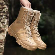 Men's Tactical Boots Military Combat Boots Hiking Shoes, Jungle Boots, Duty Boots, Mens Work Boots, Zipper Boots, Desert Boots With Zipper, Breathable Lightweight Anti-Skid For Mountaineering Hiking Exploration Tactical All-Season Lightweight Non-Slip High Top Boots For Outdoor Hunting Work - 卡其色 - 查看 6