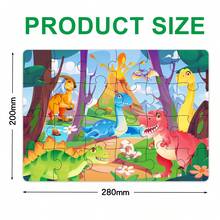 4-in-1 Lernpuzzle für Kinder von 3-6 Jahren - Themen Dinosaurier, Bauernhof, Prinzessin und Transport. Jeder Set enthält 1 Puzzle (24 Teile) und 1 Anleitung, entwickelt um die Neugier und Konzentration von Kindern mit einfachen Szenenillustrationen zu fördern. - Verschiedenfarbig - Übersicht 7