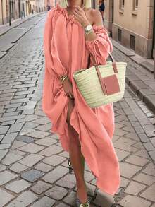 Vestido elegante para mujer de moda holgado y cómodo para vacaciones, estilo Europa y Estados Unidos, nuevo para 2025