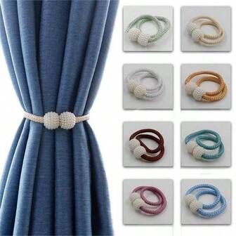 4pcs Magnetic Curtain Lacing, Classic European Curtain Fixing, For Home And Office Decoration (White/Gray/Gold/Champagne)