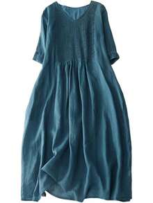 Women Long Dresses - 紫色 - 查看 7