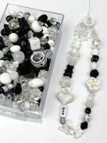 30g/50g Acrylic Beads Randomly Mixed Heart Shape, Bow, Spacer Beads For Bracelet Making DIY Mobile Phone Chain Earring Jewelry Handmade Accessories