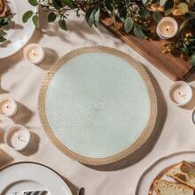 2 Stücke/8 Stücke/10 Stücke mintgrüne runde Tischsets, hitzebeständig für Restaurant, Küche, Esszimmer Dekoration, Küchen Verbrühschutz Tischsets, Stoff Tischmatten für Zuhause, gewebte hitzebeständige Untersetzer, geeignet für Feiertage, Hochzeiten, Partydekoration, Innen- und Außenveranstaltungen Zuhause, minimalistische Esszimmer Anordnung, Schutz verschiedener Geschirre