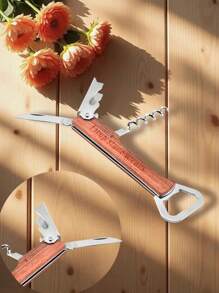 1pc Customizable Wine Bottle Opener, Multi-Function Wine Corkscrew, Wooden Wine Opener, Rosewood Seahorse Bottle Opener, Stainless Steel Corkscrew, Streamlined Handle, Easy To Grip, Effortless Bottle Opening, Suitable For Home, Hotel, Restaurant, Applicable For Thanksgiving, Christmas, Valentine's Day, Anniversary, Birthday, Wedding And Other Occasions