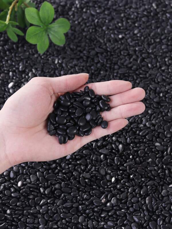 Dark Black Decorative Pebbles Suitable For Gardens And Homes -0.3-3 Cm, Multi-Color Stones (White, Black, Yellow, Gray, Purple, Blue, Green) Suitable For Indoor Plants, Outdoor Landscapes, And Holiday Decorations - Perfect For Terraces, Potted Plants, Bathrooms, Aquariums, And Micro Landscapes, Holiday Decorations | Natural Appearance | Beauty, Garden Decorations