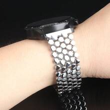 20/22 毫米时尚金属表带，鳞片设计兼容三星手表 7 6 5 4 3 5pro 4/6classic Active，适用于 /Amazfit/Garmin/Realme，适用于 Amazfit Watch Bip 5 GTR GTS 4/3/3pro/2/2e，男女通用