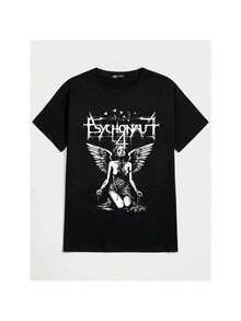 T-Shirt Streetwear Dark Punk Psychonaut 4 Rock Emo Gothic Fans Street Fashion Urban Culture Unisex Male Female 100% Cotton Top Premium Streetwear New Release Immediate Shipping Various Colors!! Plus Size - 黑色 - 查看 2