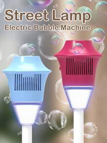 Máquina de burbujas para fiestas al aire libre con luz y música para niños, altura ajustable (no incluye baterías ni líquido para burbujas)