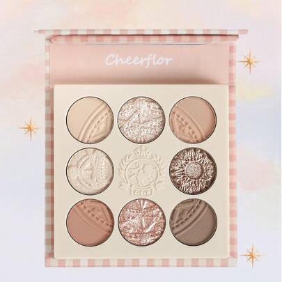  Paleta de maquillaje CHEERFLOR, paleta de sombras de ojos en polvo mate y con brillo, muy pigmentada, sombras de ojos brillantes de larga duración, suave y ligera, con espejo, incluye iluminadores, contouring y polvos para sonrosar, todo en una paleta de maquillaje completa