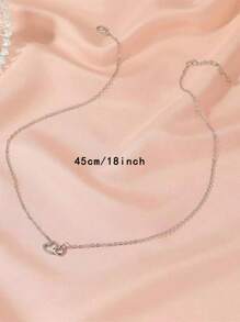 Collar colgante con entrelazado de corazón minimalista, joya de regalo para mujeres