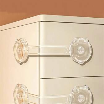 6/12件儿童锁婴儿锁透明儿童橱柜门锁适用于冰箱柜抽屉厕所易于安装无需工具