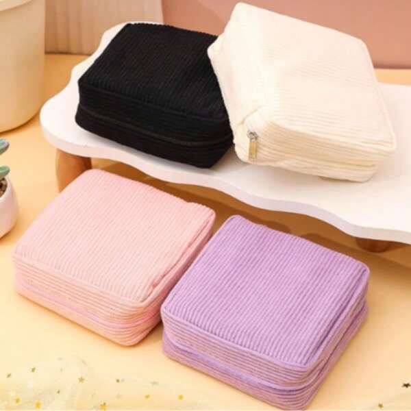Period Bag For Teen Girls, Corduroy Sanitary Napkin Storage Bag, Menstrual Pad Pouches Tampon Holder For Purse,Christmas Gifts,Pouch,Travel,Gifts For Women,Women's Necessaire,Travel Essential,Pouch,Clutch / Small Handbag,Necessaire,Makeup Organizer,Makeup Organize,Pouch,Brush Holder,Mini Pouch,Large Capacity Pouch
