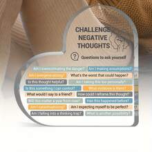 1件，心理健康礼品，积极康复，自我保护，鼓励礼品，鼓舞人心的心理健康名言，自我关注，心理健康，心形亚克力牌匾标志，心理健康礼品，男女通用亚克力牌匾标志 - 彩色 - 查看 5