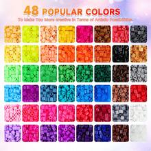4800 件/套熨烫珠套件，5 毫米 Perler 珠 - 24 种颜色，带透明钉板，3D 像素艺术工艺珠，适用于 DIY 手工工艺品和圣诞节/生日礼物 - 拼豆豆 - 查看 8