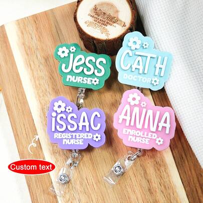 Porte-badge rétractable personnalisé pour infirmière | Porte-nom d'infirmière | Porte-nom | Éducateur | Infirmière | Médecin | Professeur | Dentiste | Sage-femme