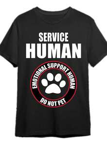 Camiseta de apoyo emocional humano - servicio humano divertido desi 336949 camiseta gráfica de manga corta para hombres colección negra PR - Negro - Ver 2